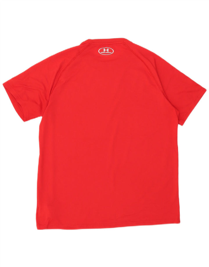 Under Armour Herren Heat Gear T-Shirt Top Mittelrotes Polyester