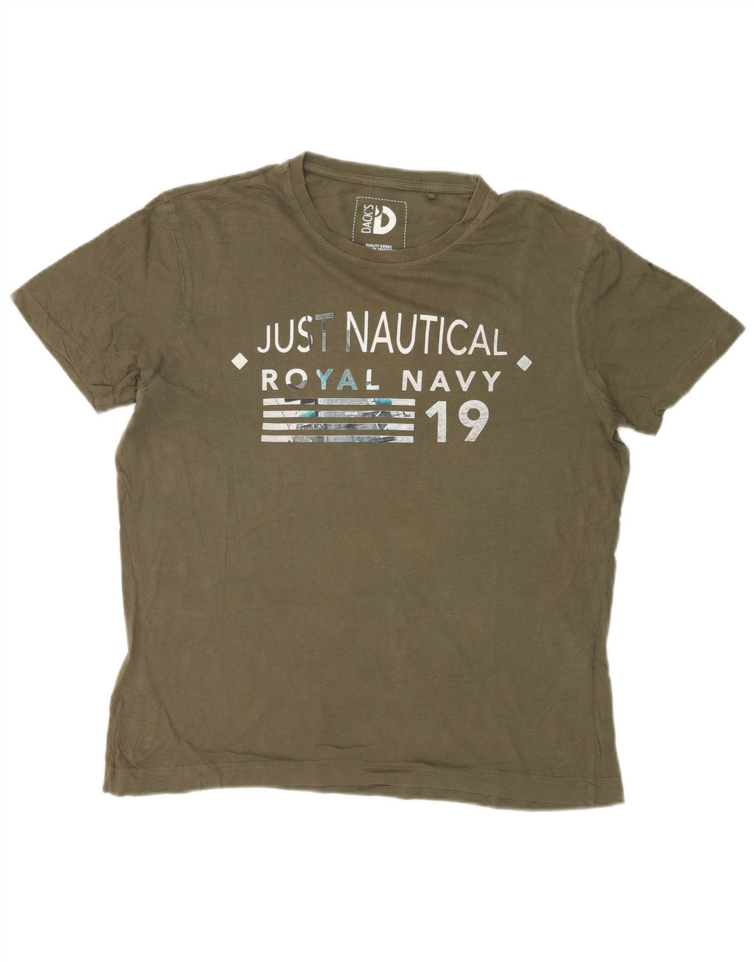 Dack's Herren-T-Shirt mit Grafik, Größe S, Khaki, Baumwolle