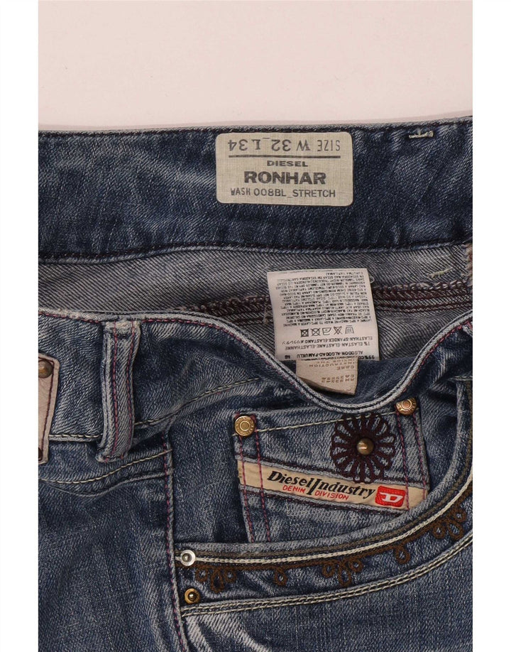 Diesel Damen Ronhar Straight Jeans W32 L34 Blaue Baumwolle