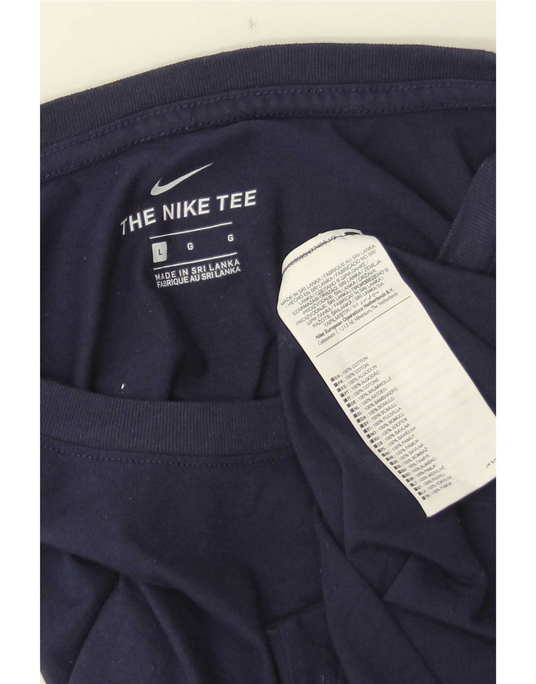 Nike Herren T-Shirt Top Large Marineblau Baumwolle