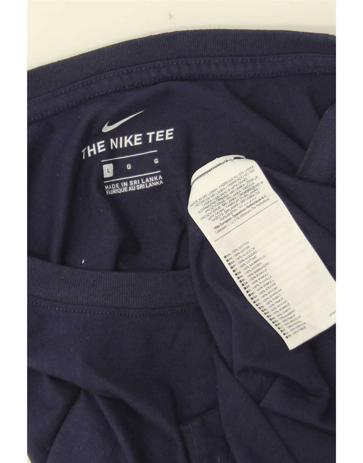 Nike Herren T-Shirt Top Large Marineblau Baumwolle