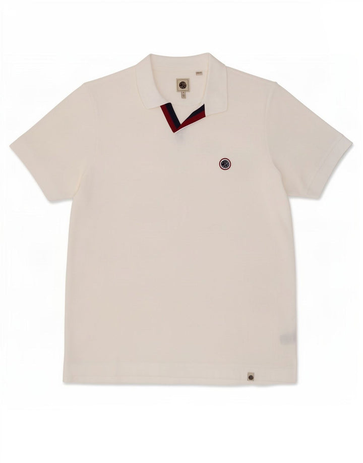 Pretty Green Herren-Poloshirt XL aus weißer Baumwolle