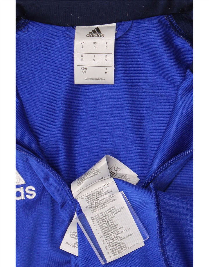 ADIDAS Mens Tracksuit Top Jacket Small Blue Colourblock Polyester Vintage Adidas and Second-Hand Adidas from Messina Hembry 