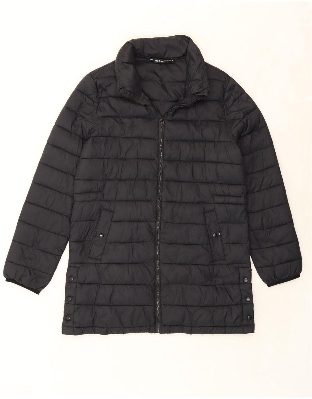 ZARA Womens Padded Coat UK 16 Large Black Vintage Zara and Second-Hand Zara from Messina Hembry 
