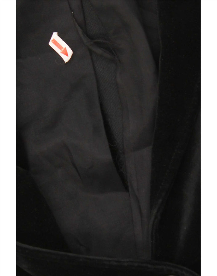 St Michael Damen-Blazer aus Samt mit 2 Knöpfen, Größe UK 14, mittelschwarz, Baumwolle
