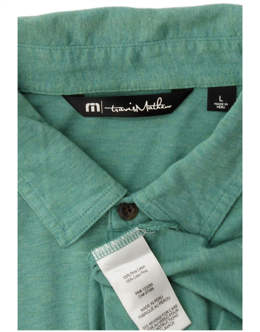 Travis Mathew Herren-Poloshirt, große grüne Baumwolle