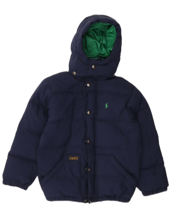 POLO RALPH LAUREN Wattierte Jacke für Jungen mit Kapuze, 7–8 Jahre, Größe S, Marineblau