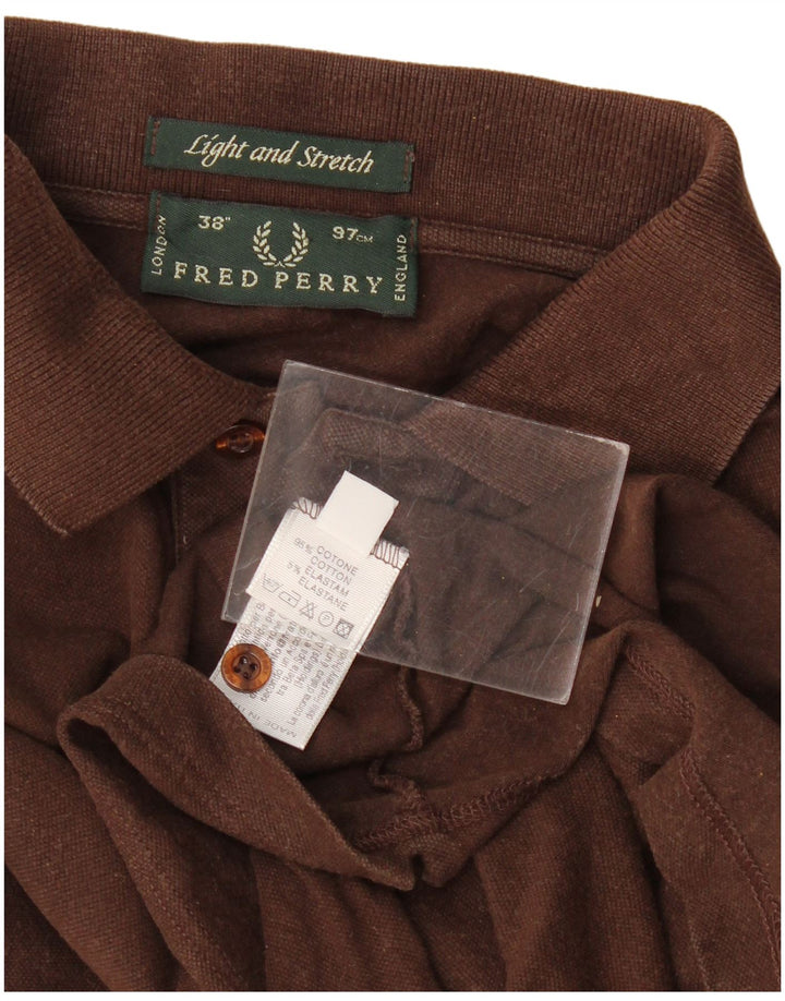 Fred Perry Mens Polo Shirt Small Brown Cotton
