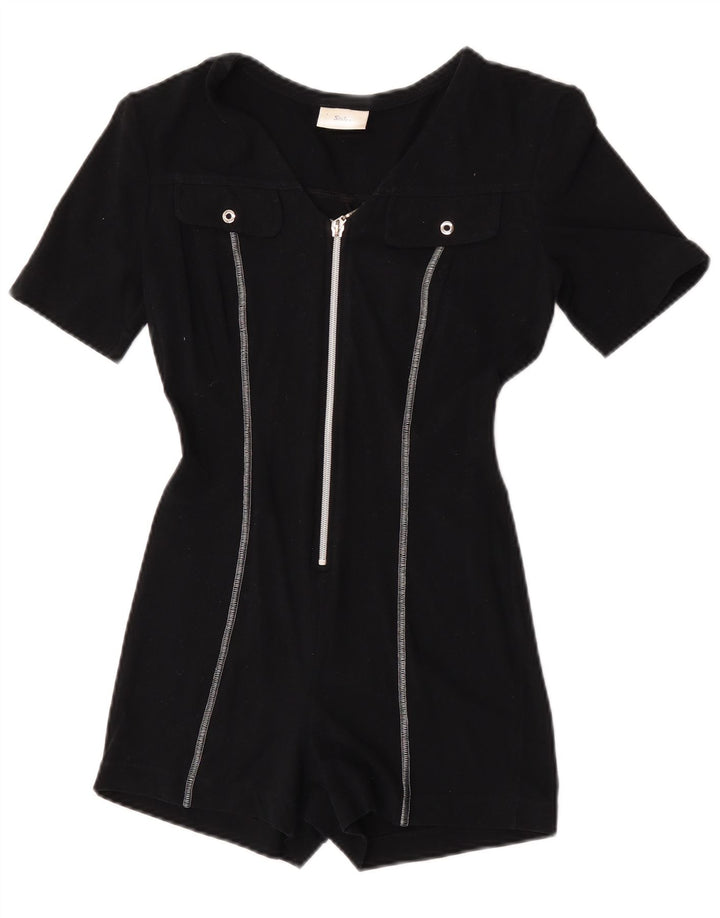 Kurzärmliger Playsuit für Damen von Sisley, UK 12, mittelschwarz, Baumwolle