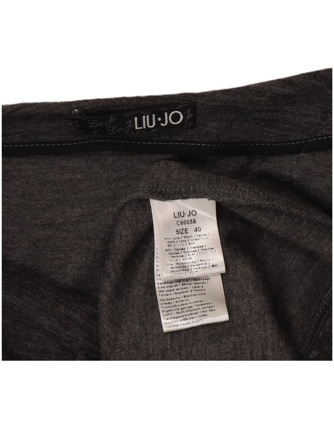 Liu Jo Damen Ärmelloses Basic-Kleid IT 40 Small Graue Wolle