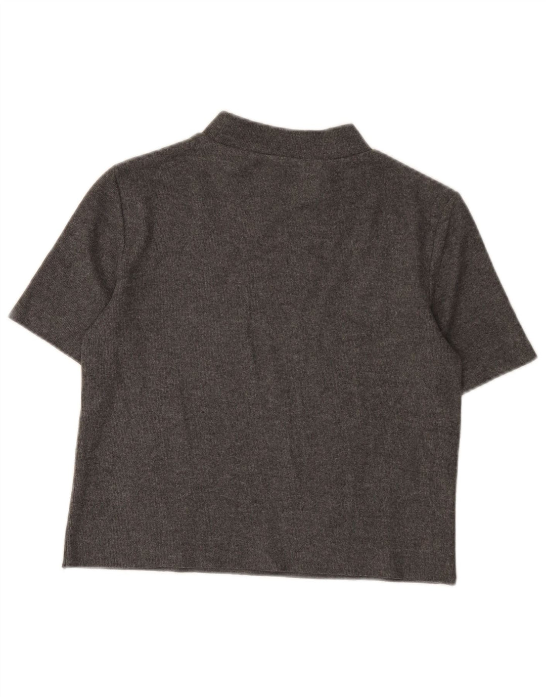 Zara Damen Crop T-Shirt Top UK 10 Small Grau Polyester
