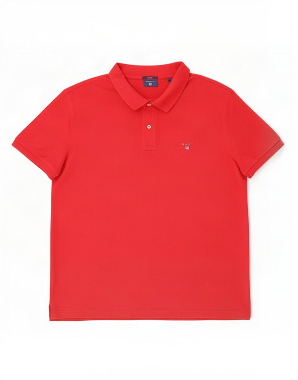 Gant Damen-Poloshirt mit normaler Passform, 3XL, rote Baumwolle