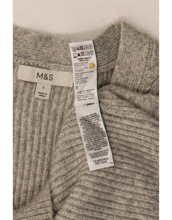 Marks & Spencer Damen-Cardigan-Pullover UK 10 Small Grau Polyester