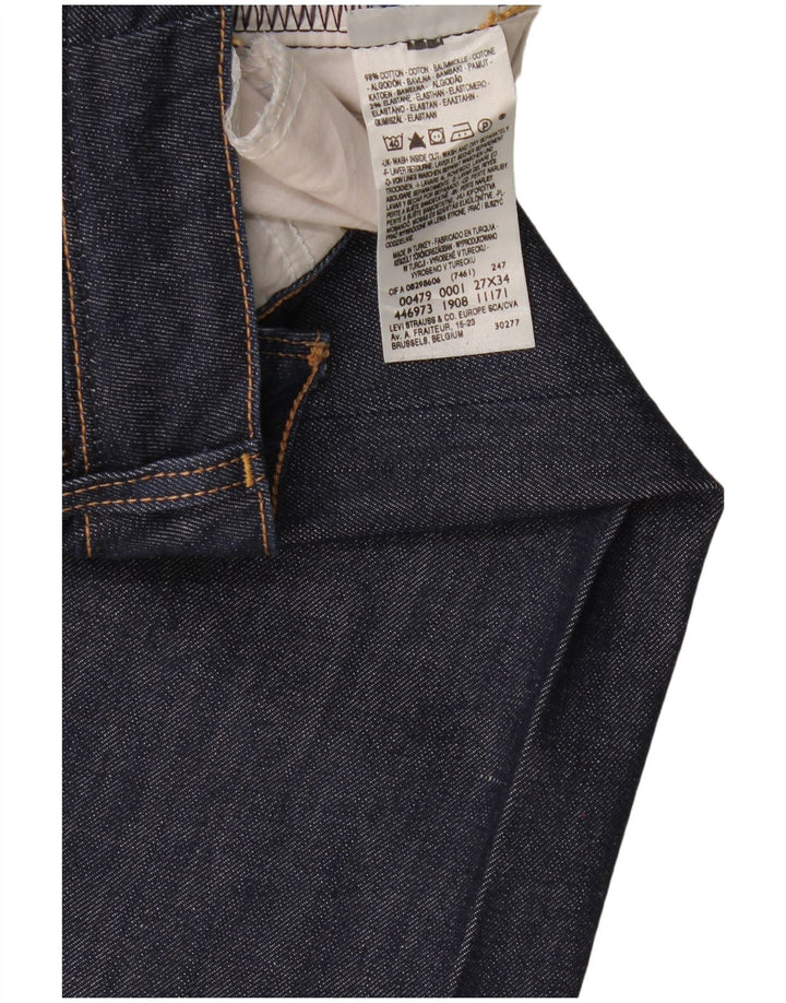 Levi's Damen 479 Booty Flared Jeans W27 L34 Marineblaue Baumwolle