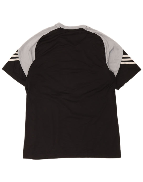Adidas Herren Climalite Graphic T-Shirt Top Large Schwarz Colourblock Polyester