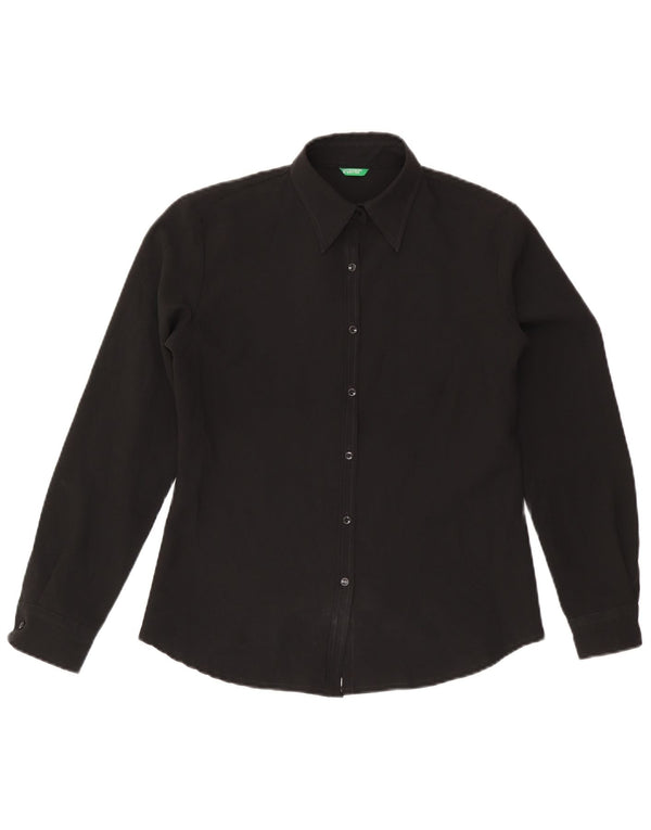 Benetton Damen-Hemd UK 14 Medium Schwarz
