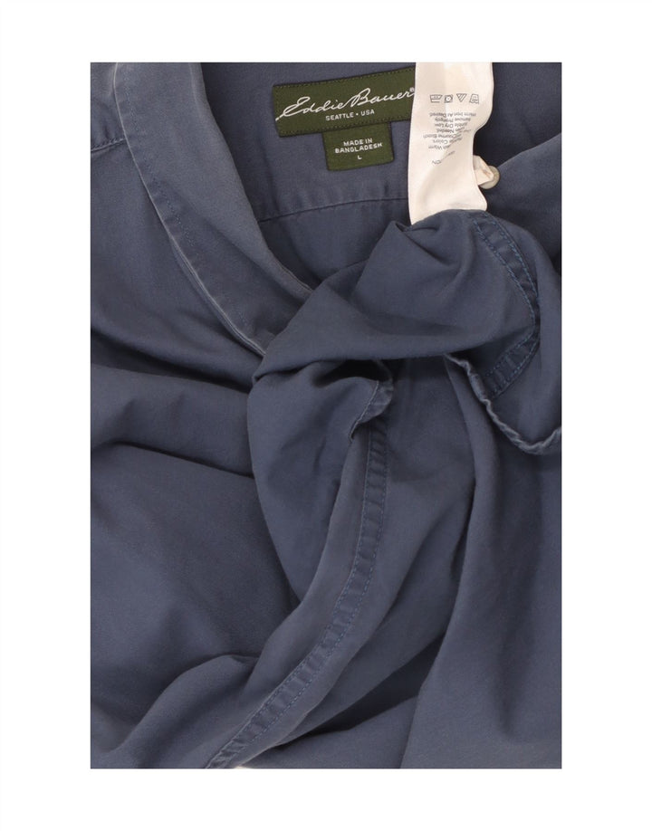 Eddie Bauer Herren-Hemd mit entspannter Passform, große blaue Baumwolle