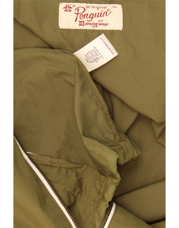 PINGUIN Herren Bomberjacke UK 42 XL Khaki gestreift Nylon