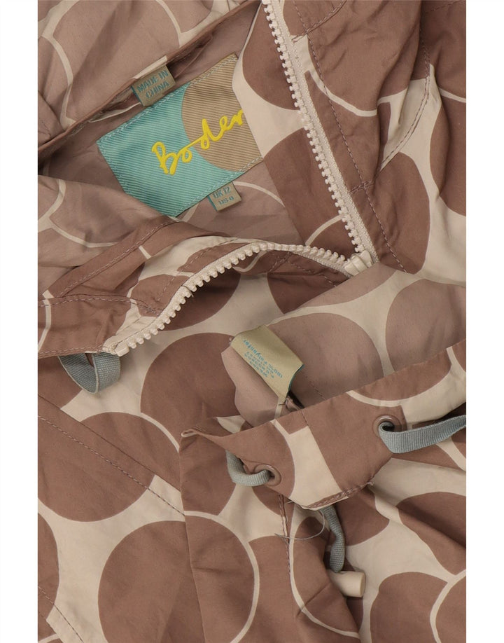 Boden Damen Kapuzenpullover Regenjacke UK 12 Mittelbraun Geometrisch