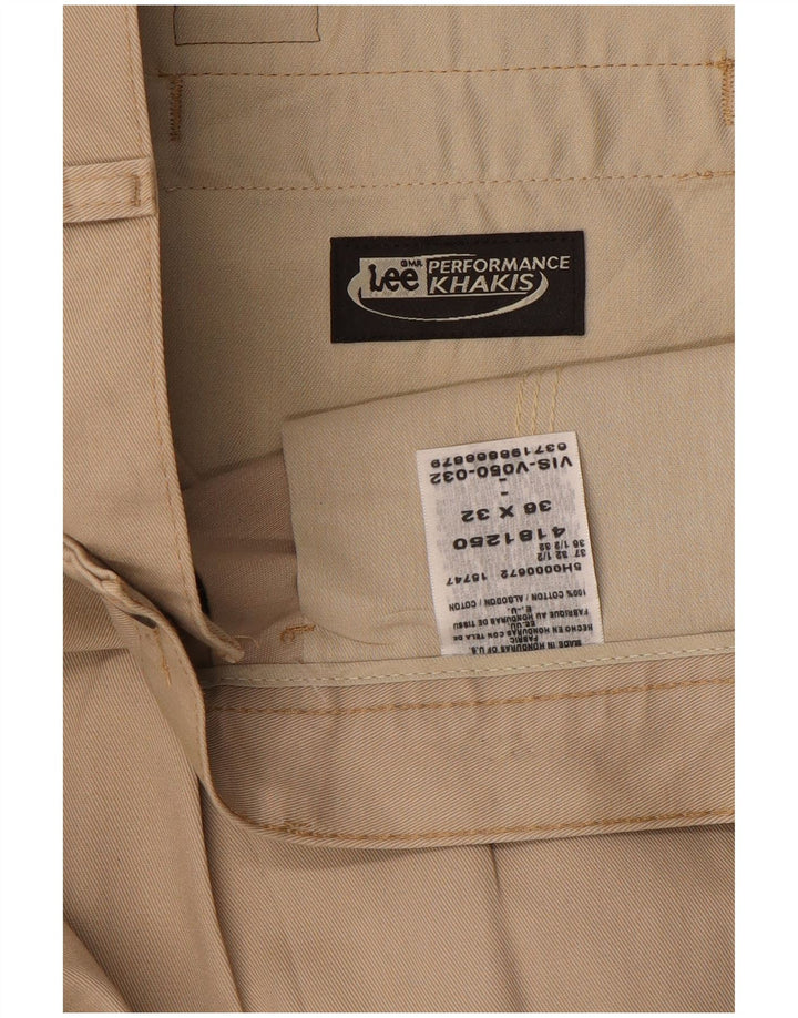 LEE Herren Khakis Pegged Chino Hose W36 L32 Beige Baumwolle