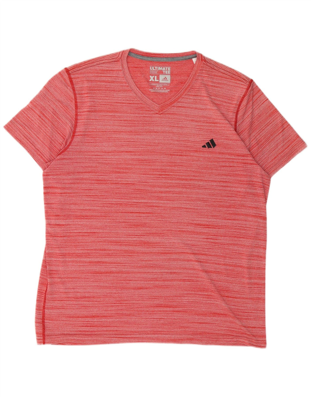 Adidas Herren T-Shirt Top XL Rot gestreift Polyester