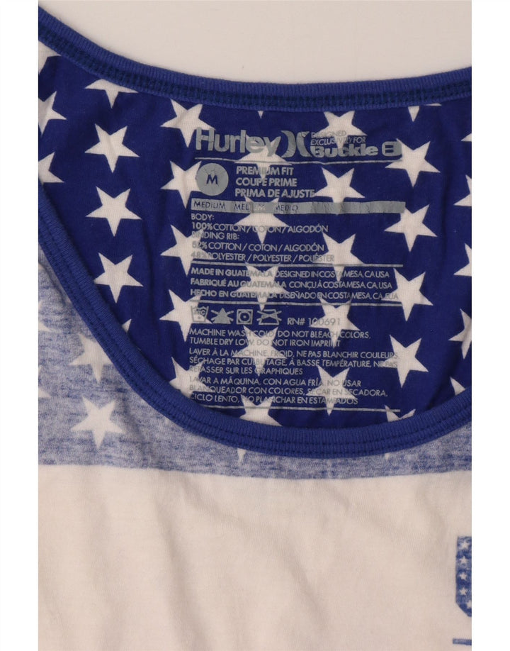 Hurley Damen USA Grafik-Trägershirt, UK 14, mittelrosa, Colourblock-Baumwolle