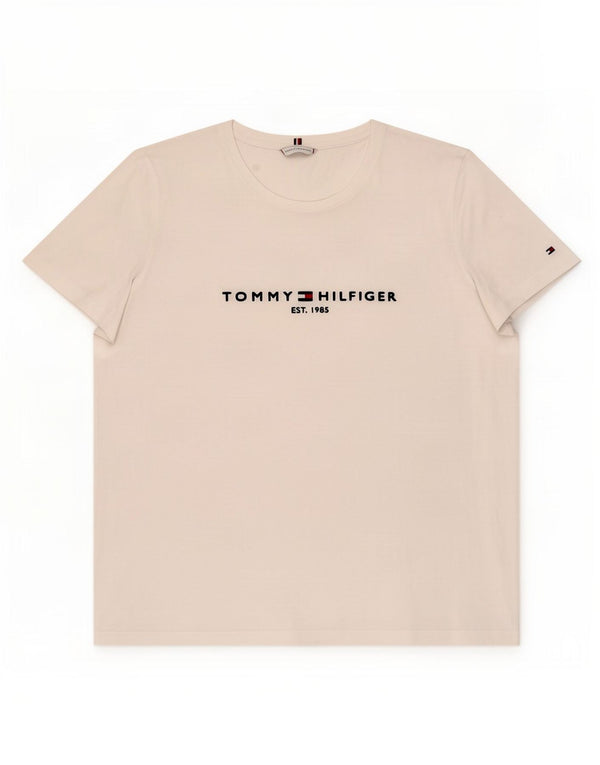 Tommy Hilfiger Damen-T-Shirt mit Grafik, UK 18, XL, weiße Baumwolle