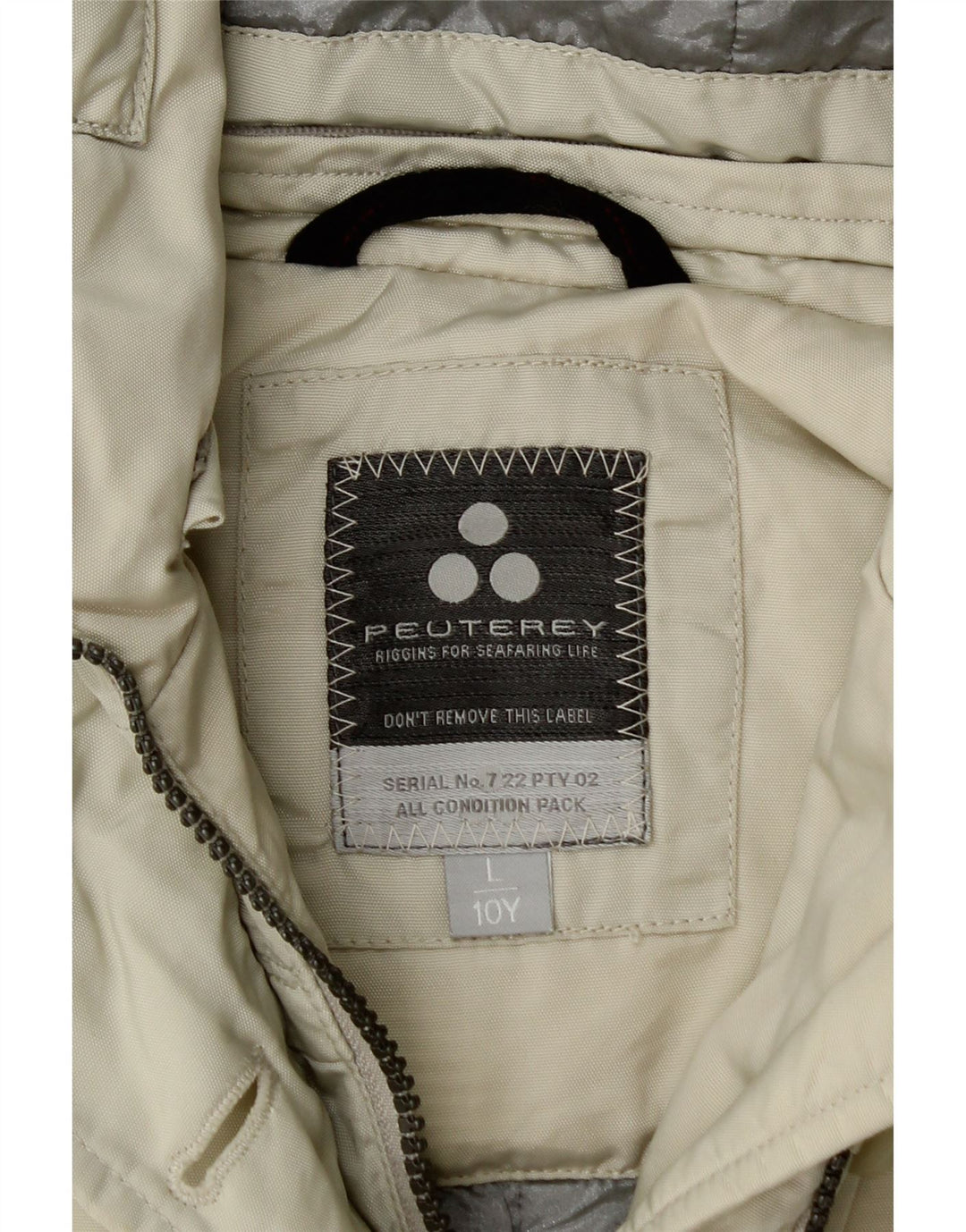 PEUTEREY Mädchen-Utility-Jacke mit Kapuze, 9–10 Jahre, Größe L, gebrochenes Weiß, Polyamid