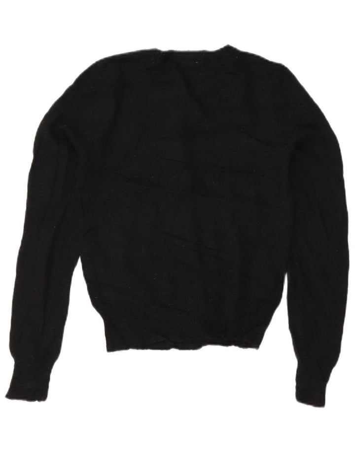 J. Crew Damen Crop Cardigan Pullover UK 12 Medium Schwarz Acryl