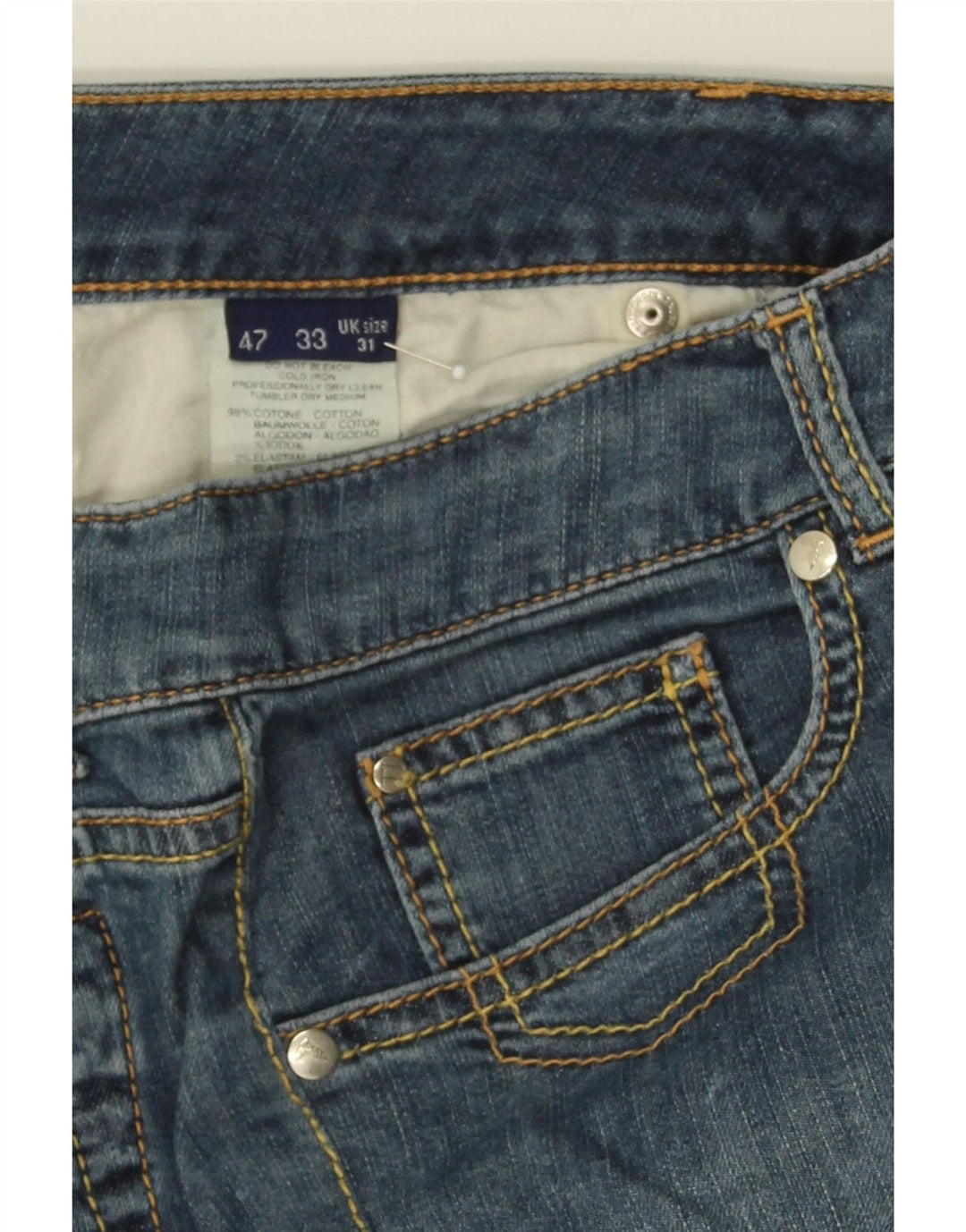 TRUSSARDI Womens Cropped Jeans W31 L25 Blue Cotton Vintage Trussardi and Second-Hand Trussardi from Messina Hembry 