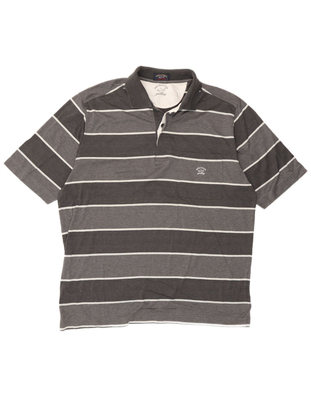 Paul & Shark Herren-Poloshirt, groß, grau gestreift
