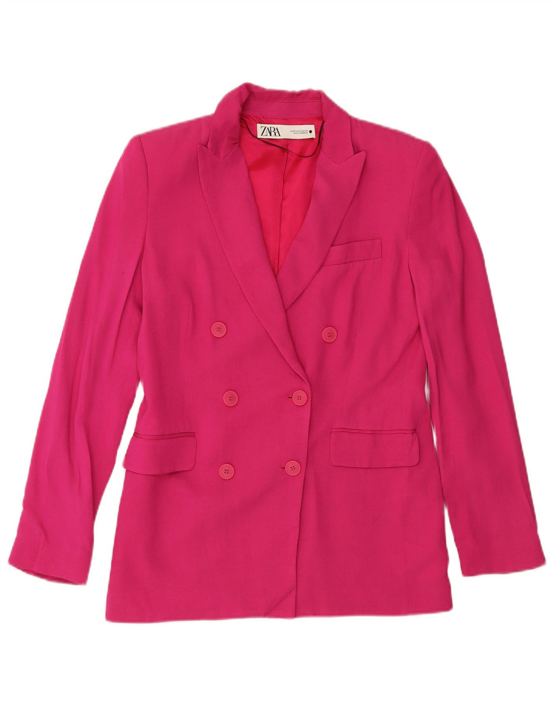 ZARA Damen-Blazer mit lockerer Passform, zweireihig, Gr. 6, XS, rosa Viskose