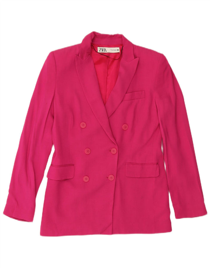 ZARA Damen-Blazer mit lockerer Passform, zweireihig, Gr. 6, XS, rosa Viskose
