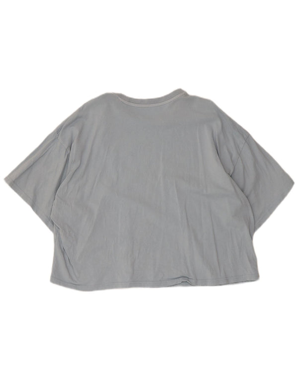 Billabong Damen Crop Graphic T-Shirt Top UK 14 Mittelblaue Baumwolle