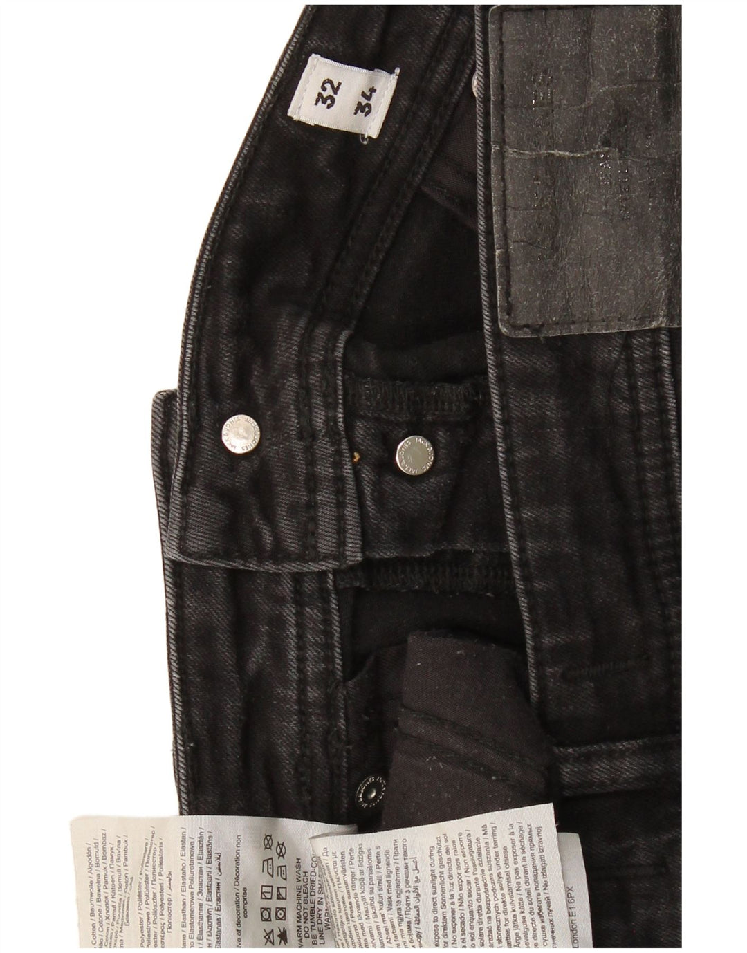 JACK & JONES Mens GLENN Slim Jeans W32 L34 Black Cotton