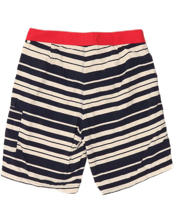 J. CREW Mens Swimming Shorts Medium  Navy Blue Striped Nylon Vintage J. Crew and Second-Hand J. Crew from Messina Hembry 