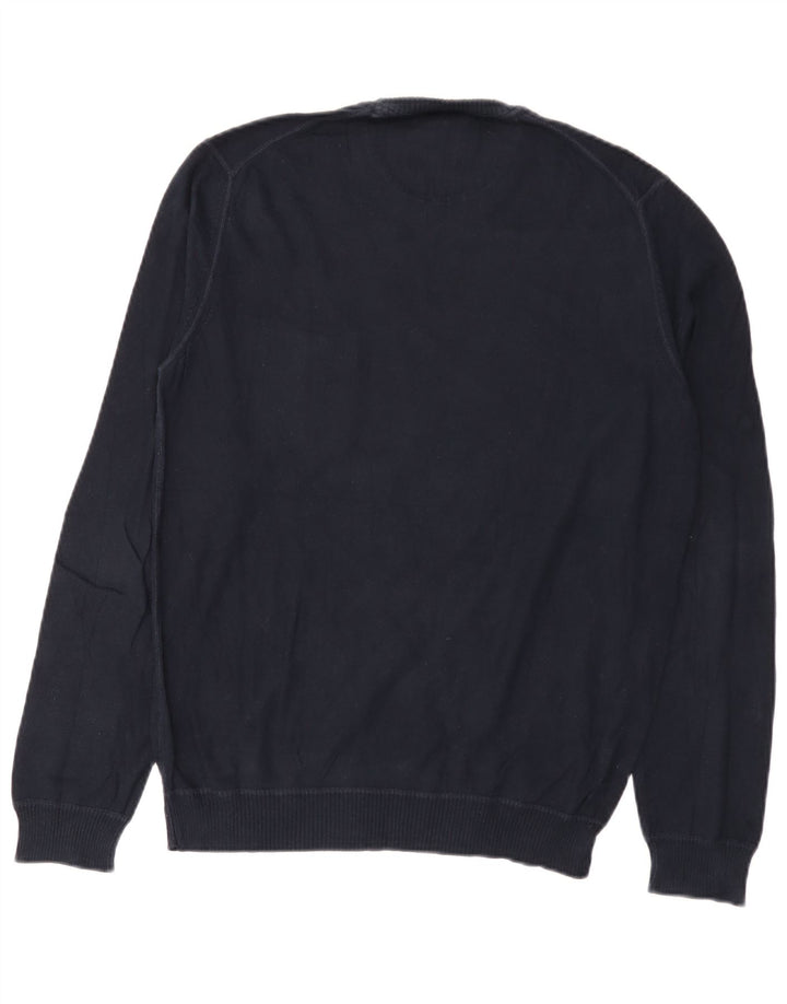 Woolrich Herren-Pullover mit Rundhalsausschnitt, Größe S, marineblaue Baumwolle