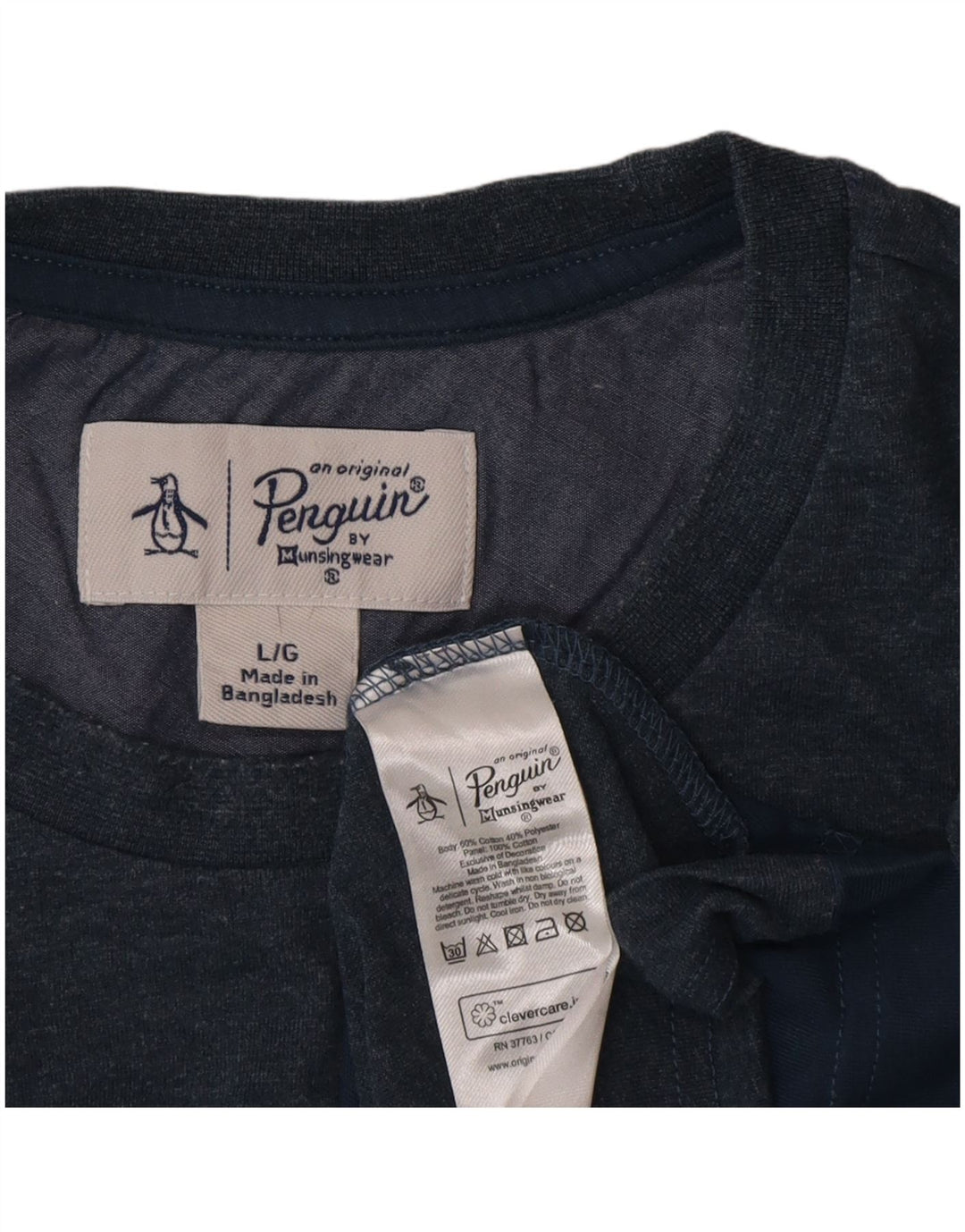 Penguin Herren-Oberteil, langärmelig, groß, Blau, Colourblock-Baumwolle