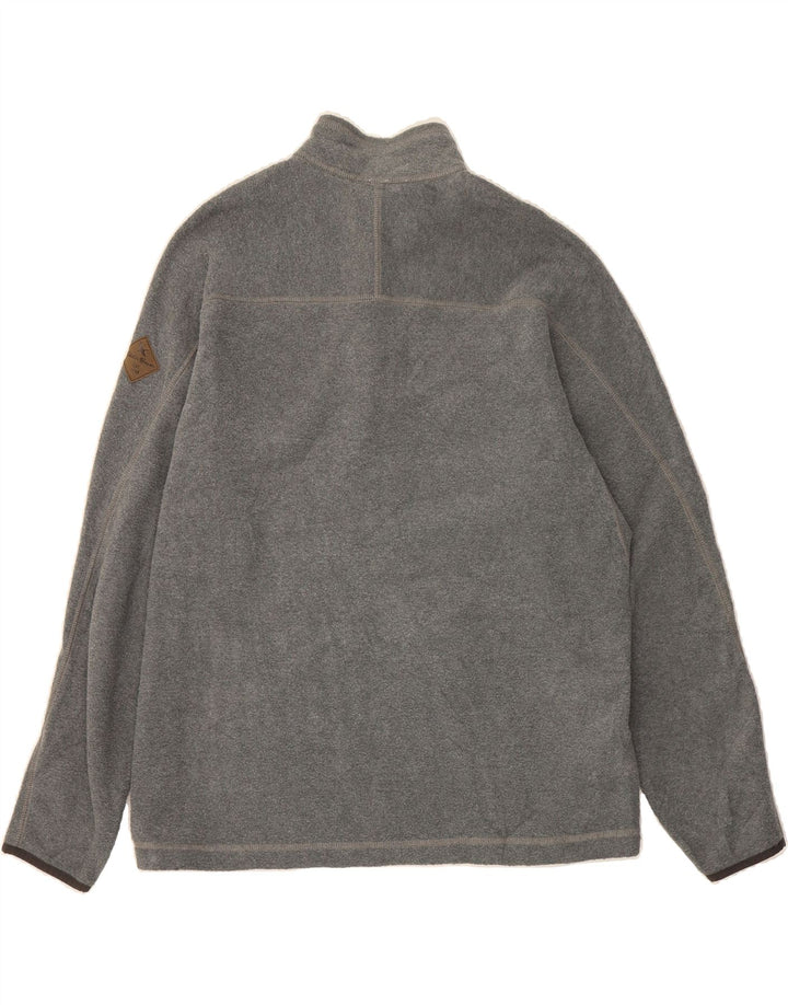 EDDIE BAUER Mens Zip Neck Fleece Jumper Large Grey Polyester Vintage Eddie Bauer and Second-Hand Eddie Bauer from Messina Hembry 