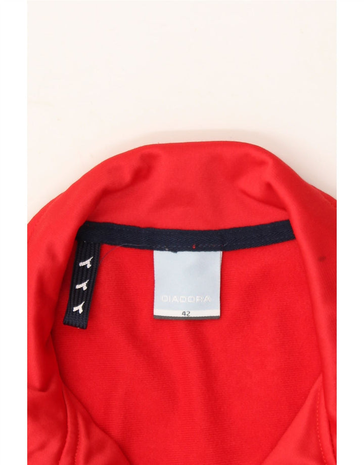 DIADORA Girls Graphic Tracksuit Top Jacket 14-15 Years Red Polyester Vintage Diadora and Second-Hand Diadora from Messina Hembry 
