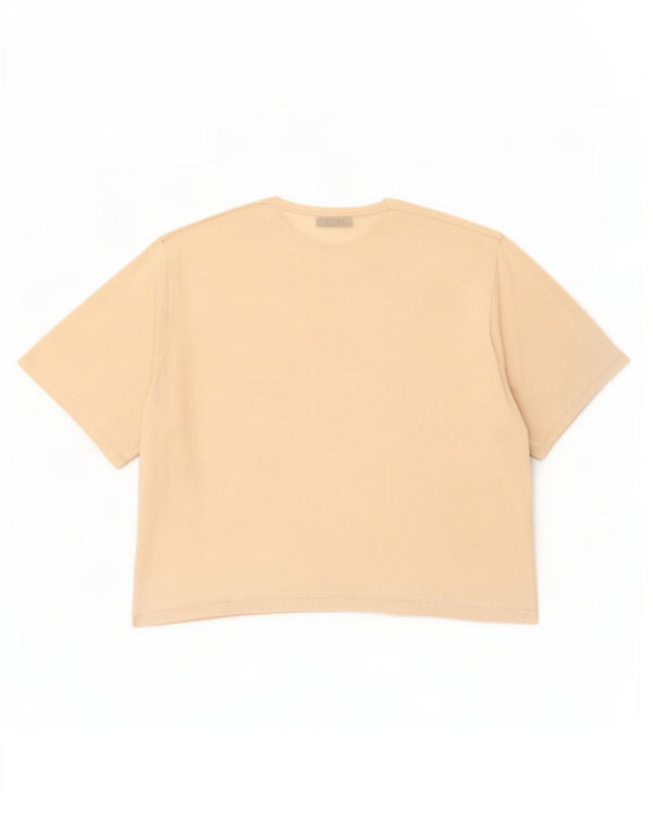 Übergroßes T-Shirt-Oberteil von Zara für Damen, UK 10, Größe S, cremefarbene Viskose