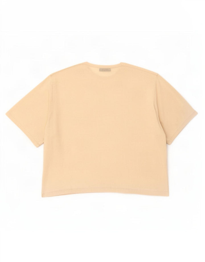 Übergroßes T-Shirt-Oberteil von Zara für Damen, UK 10, Größe S, cremefarbene Viskose