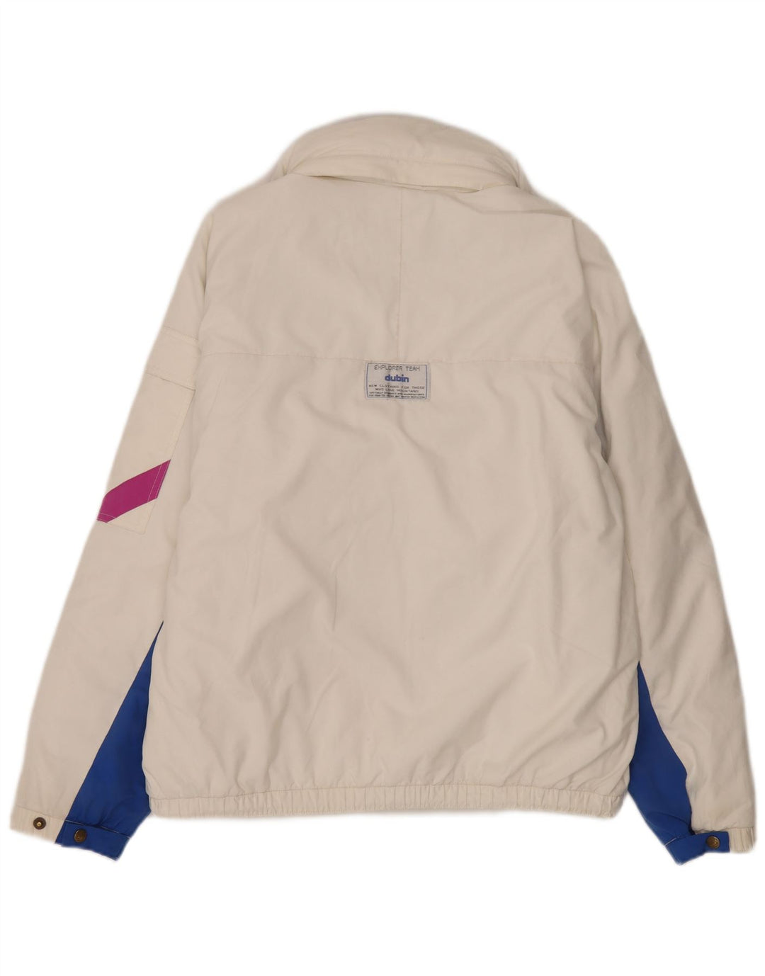 Wattierte Herrenjacke mit Kapuze von Dubin, IT 50, groß, weißes Farbblock-Polyester