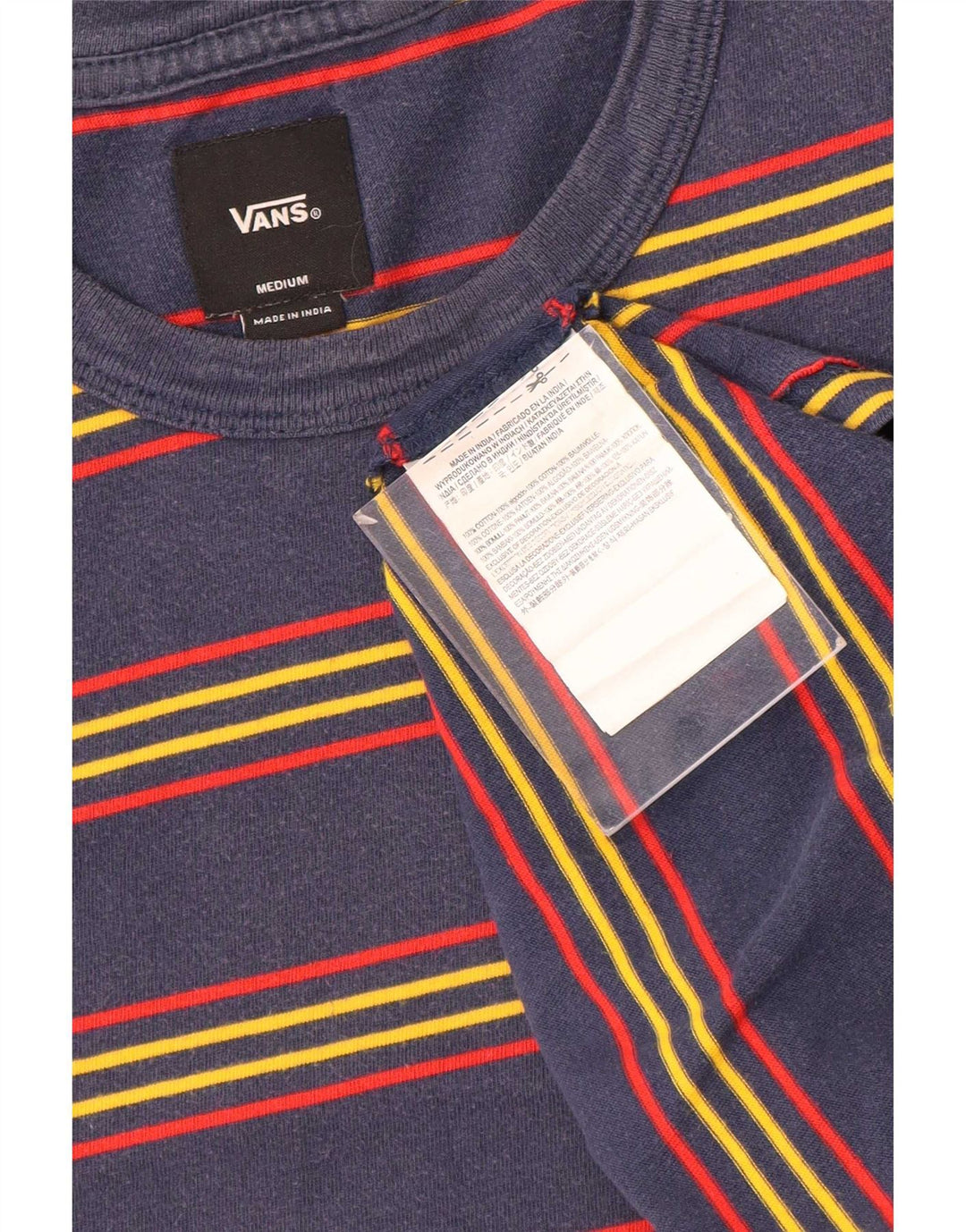 Vans Herren-T-Shirt-Oberteil, mittelgroß, marineblau, gestreift, Baumwolle