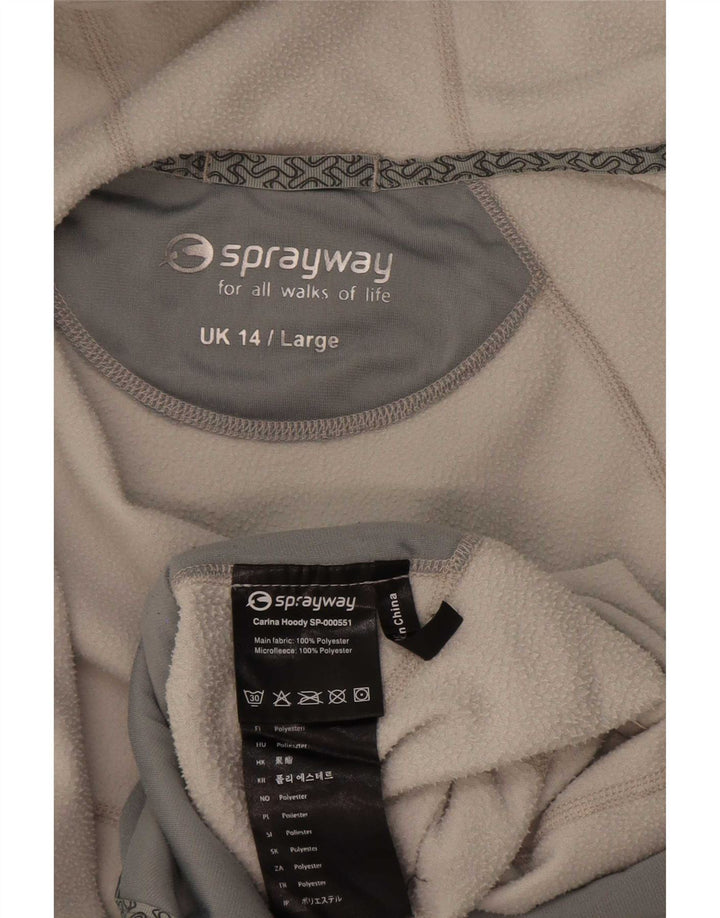 Sprayway Damen-Fleecejacke mit Kapuze, UK 14, Größe L, Weiß, Polyester