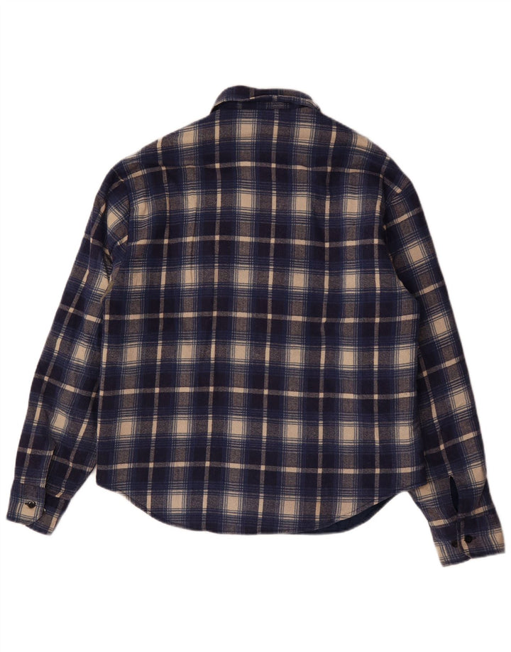 JET SET Herren-Lumberjack-Flanellhemd, groß, blau kariert, Polyester