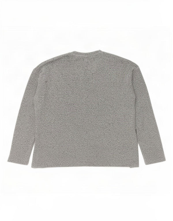 Zara Mädchen-Top, langärmelig, 11–12 Jahre, grau meliertes Polyester