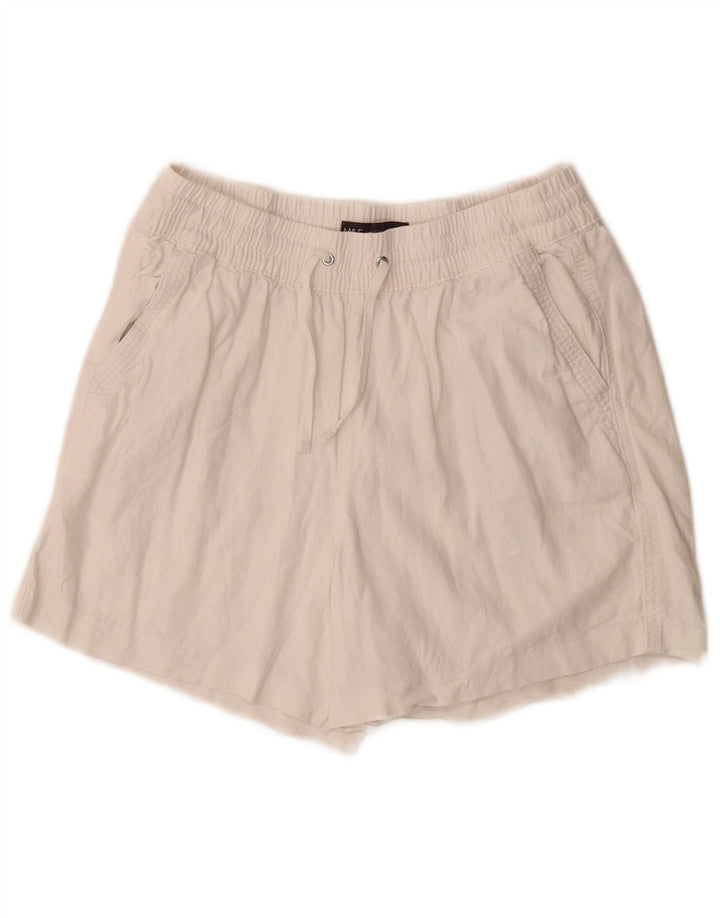 Marks & Spencer Damen Chinoshorts UK 10 Small W28 Weißes Leinen