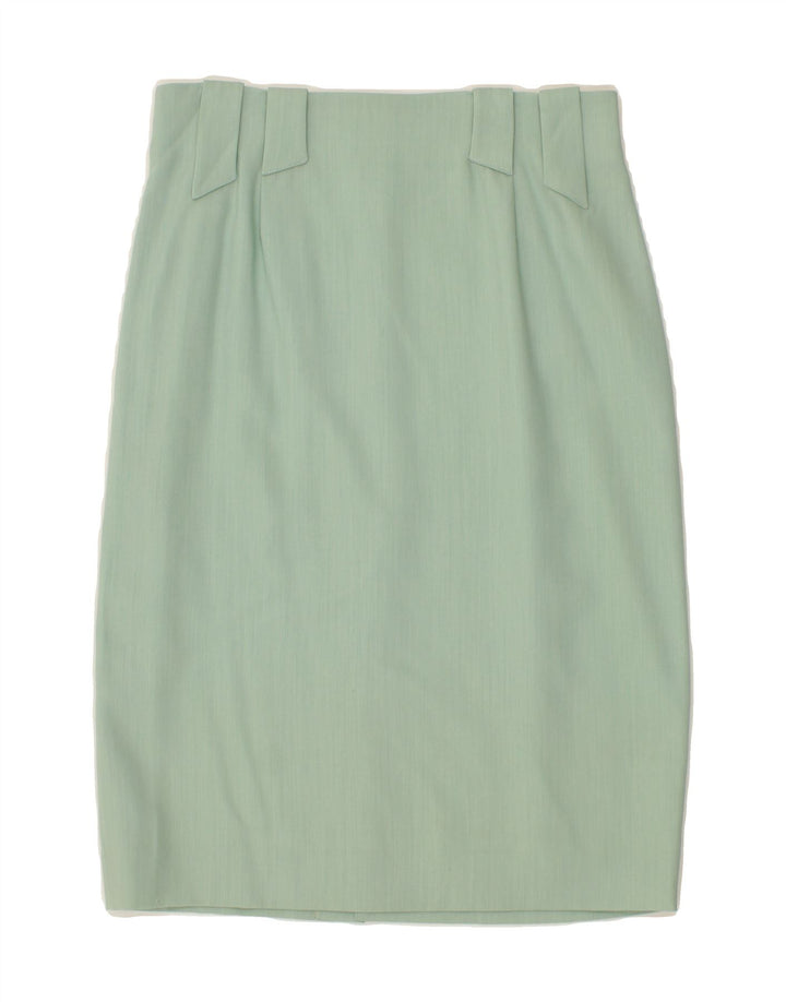 VINTAGE Womens Pencil Skirt IT 44 Medium W30  Green Wool Vintage Vintage and Second-Hand Vintage from Messina Hembry 