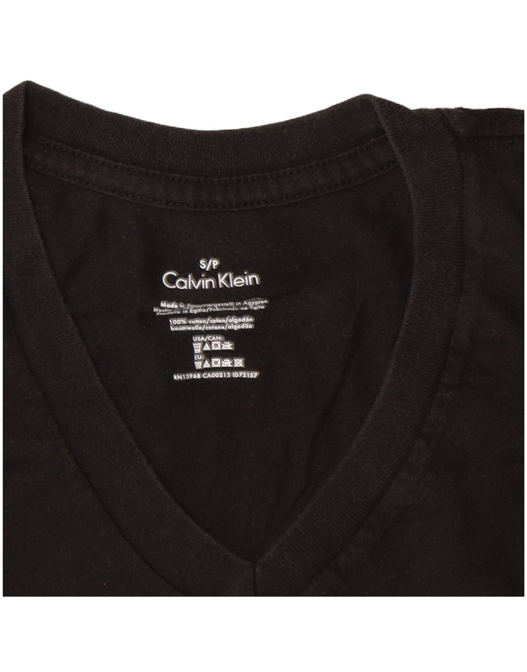 CALVIN KLEIN Herren T-Shirt Top Small Schwarz Baumwolle